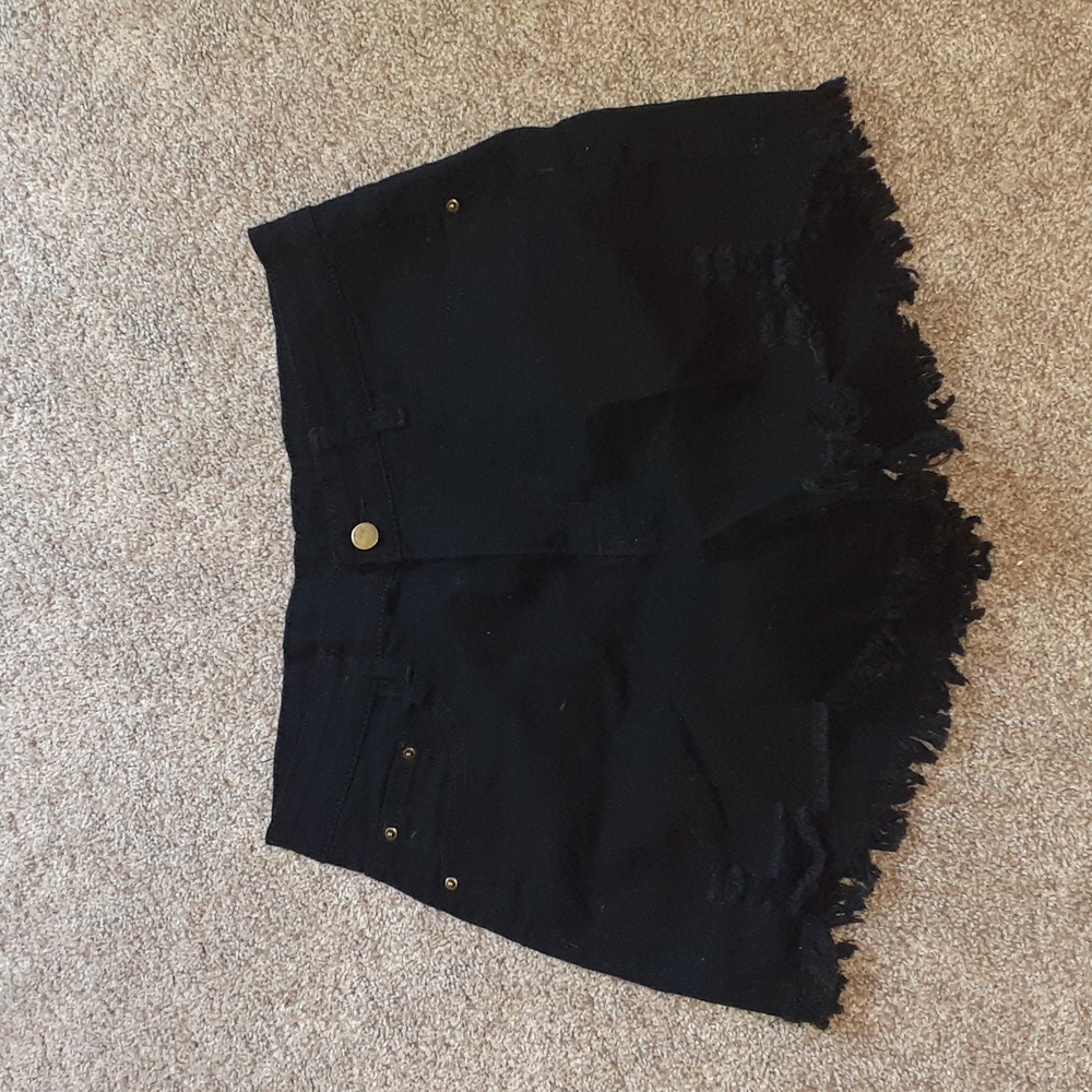 Black jean shorts